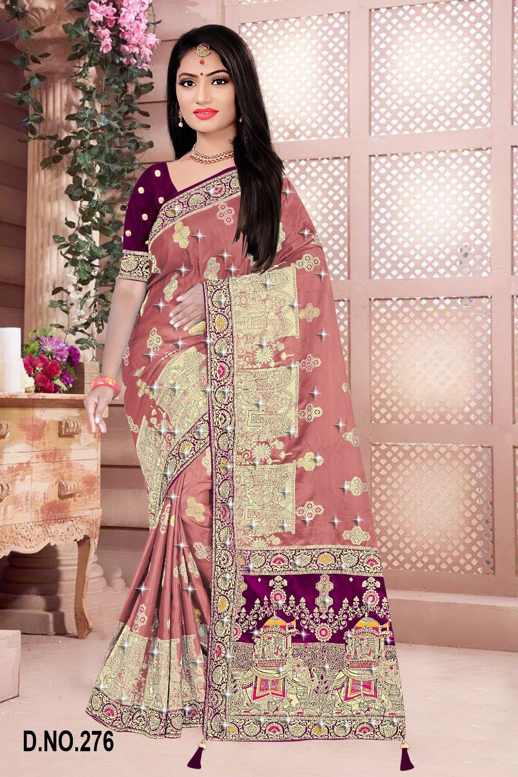 Amrah Wholesale Reva Panghat Nylone Sattin Swaroski Vol 2 Satin Saree - Amrah Wholesale