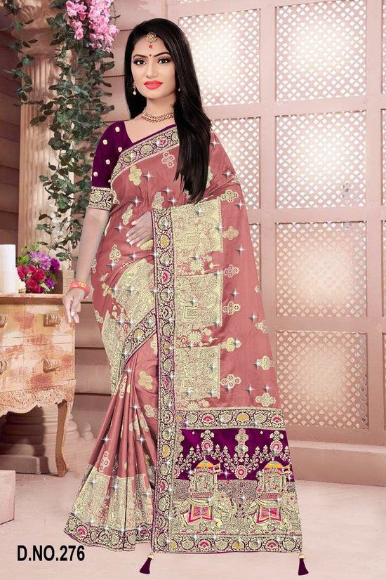 Amrah Wholesale Reva Panghat Nylone Sattin Swaroski Vol 2 Satin Saree - Amrah Wholesale