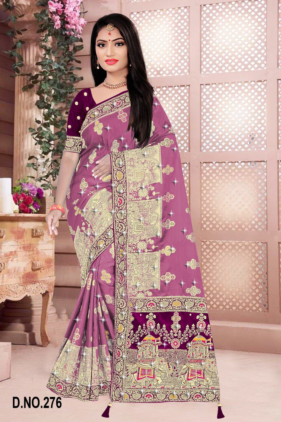 Amrah Wholesale Reva Panghat Nylone Sattin Swaroski Vol 2 Satin Saree - Amrah Wholesale