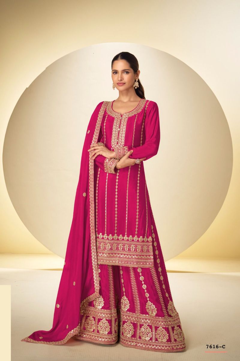 Amrah Wholesale Rinayat 7616 Premium Chinon Embroidered Designer Salwar Suit