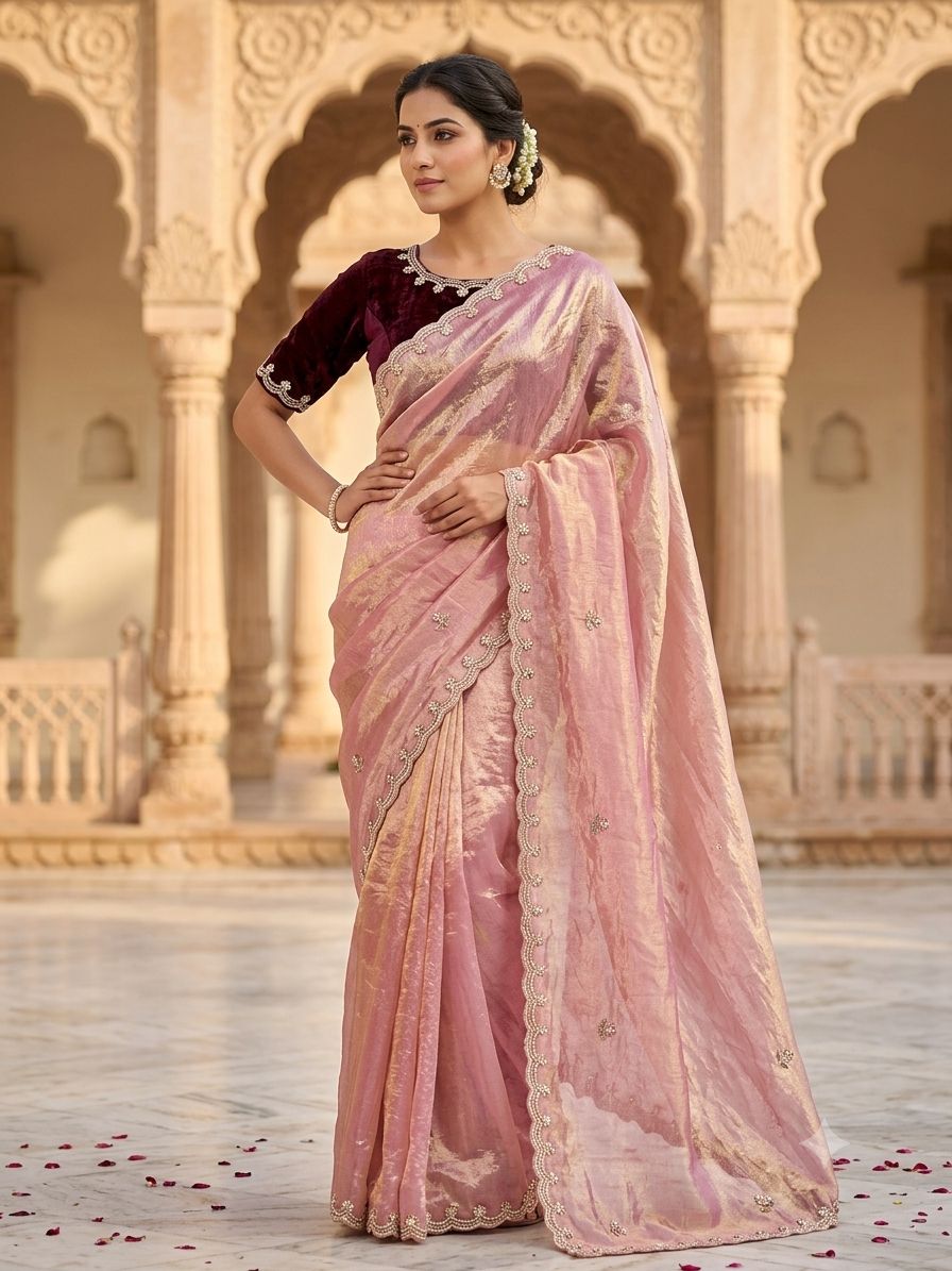 Amrah Wholesale Rishika Saree Ah Fendy Satin Saree - Amrah Wholesale
