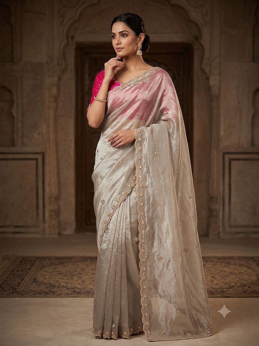 Amrah Wholesale Rishika Saree Ah Fendy Satin Saree - Amrah Wholesale