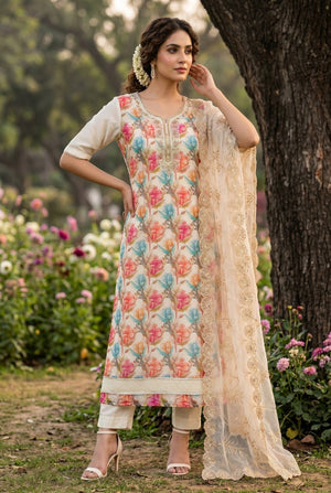 Amrah Wholesale Roohaa Vol 22 Organza Kurti Pant Dupatta Set - Amrah Wholesale