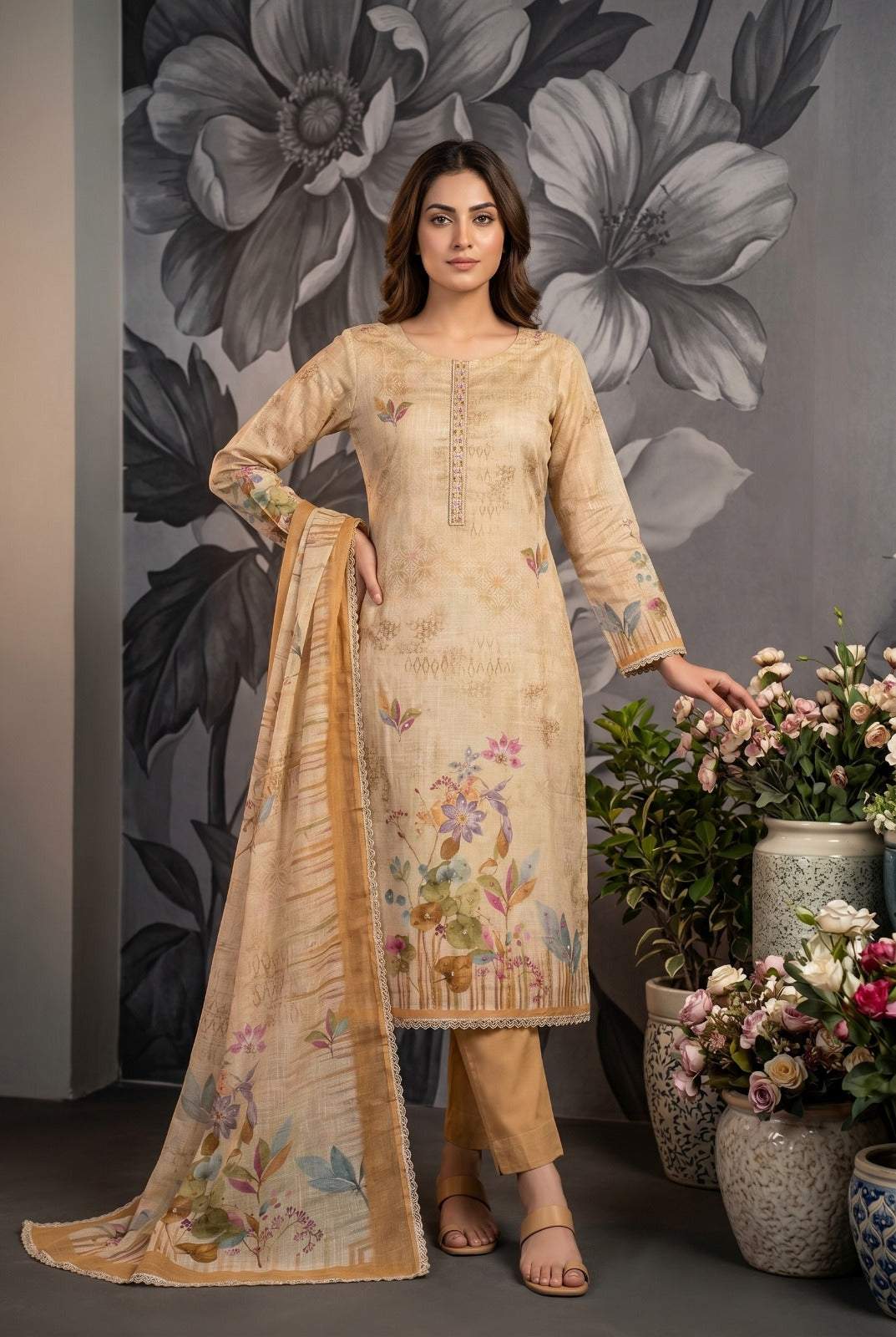Amrah Wholesale Roohaa Vol 30 Cotton Kurti Pant Dupatta Set