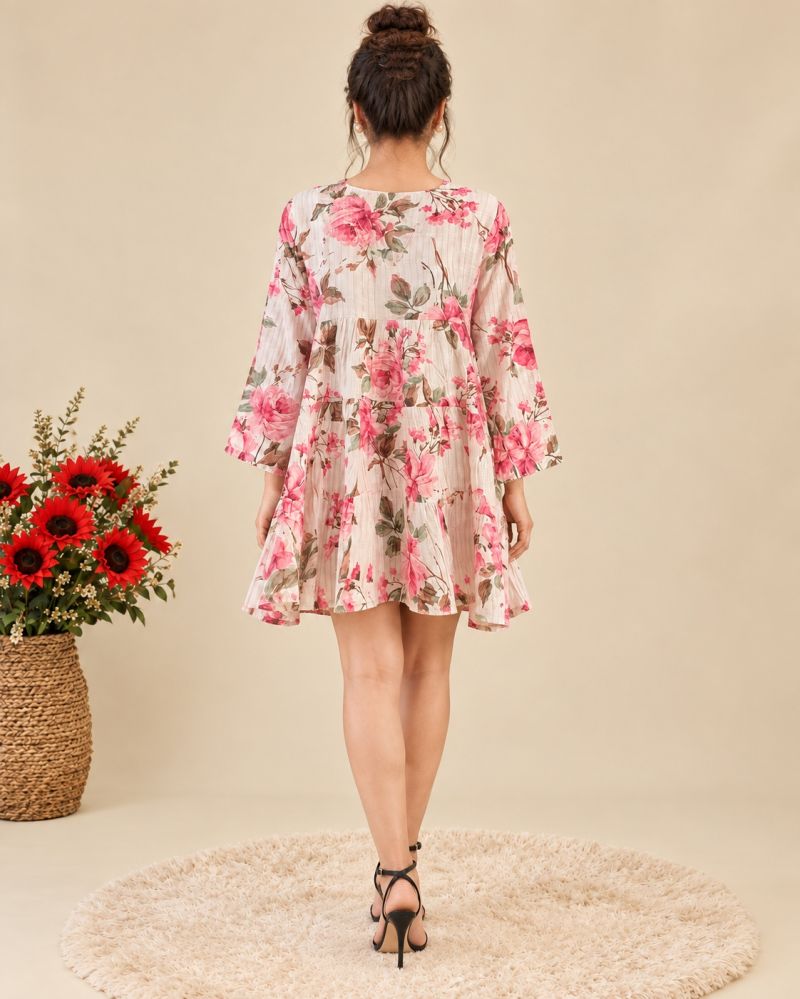 Amrah Wholesale S 5113 Pink Viscose Digital Printed Fancy Dress