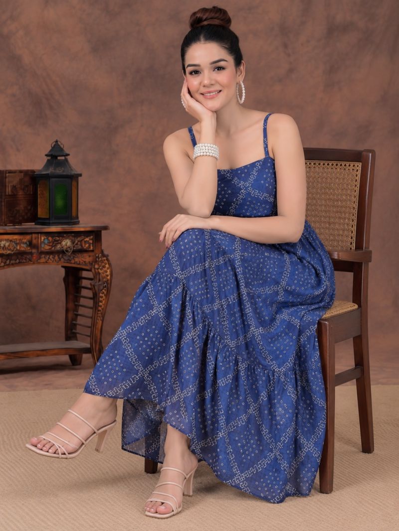 Amrah Wholesale S 5119 Blue Pure Chinon Embossed Printed Kurti