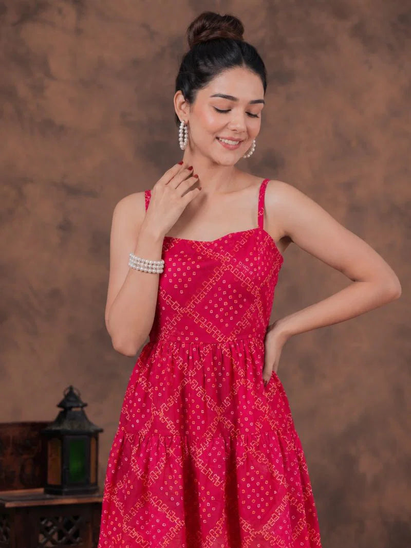 Amrah Wholesale S 5119 Red Pure Chinon Embossed Printed Kurti