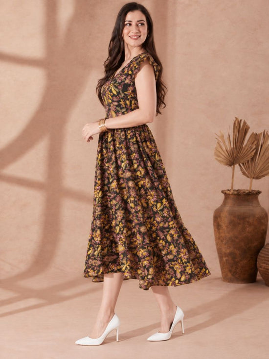Amrah Wholesale S 5120 Yellow Cotton Blend Embossed Printed Kurti