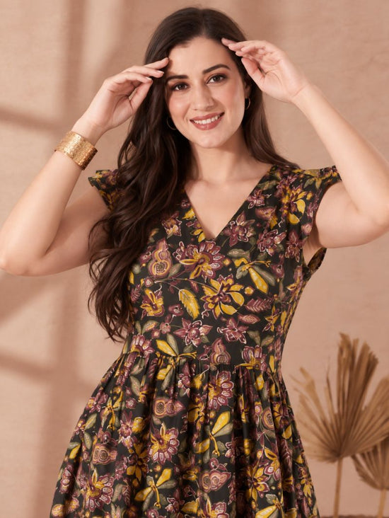 Amrah Wholesale S 5120 Yellow Cotton Blend Embossed Printed Kurti