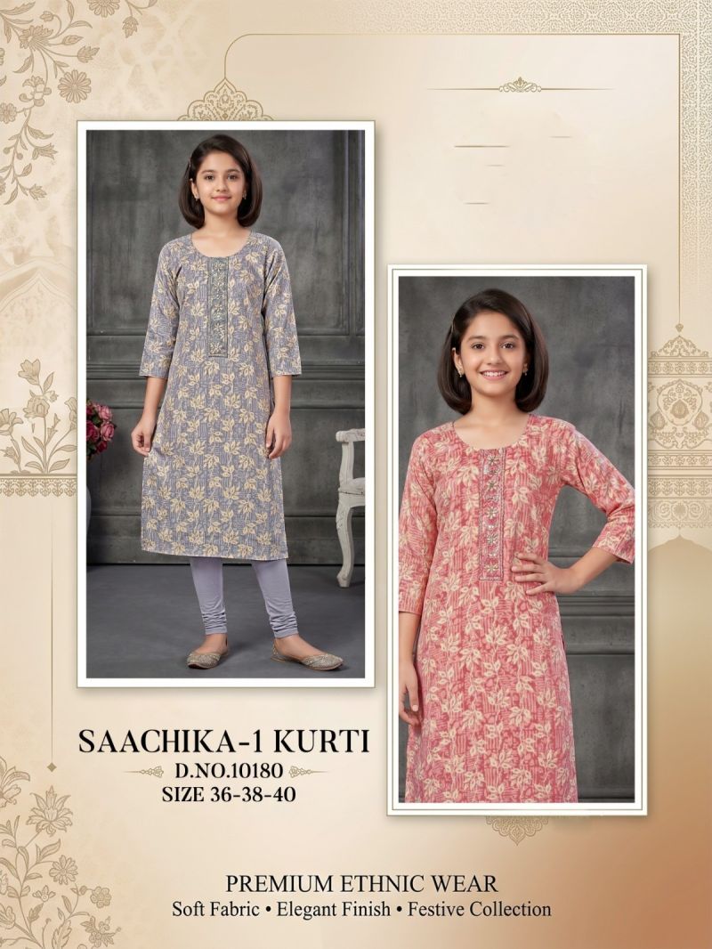 Amrah Wholesale Saachika 10180 And 10181 Capsule Foil Print Kurti