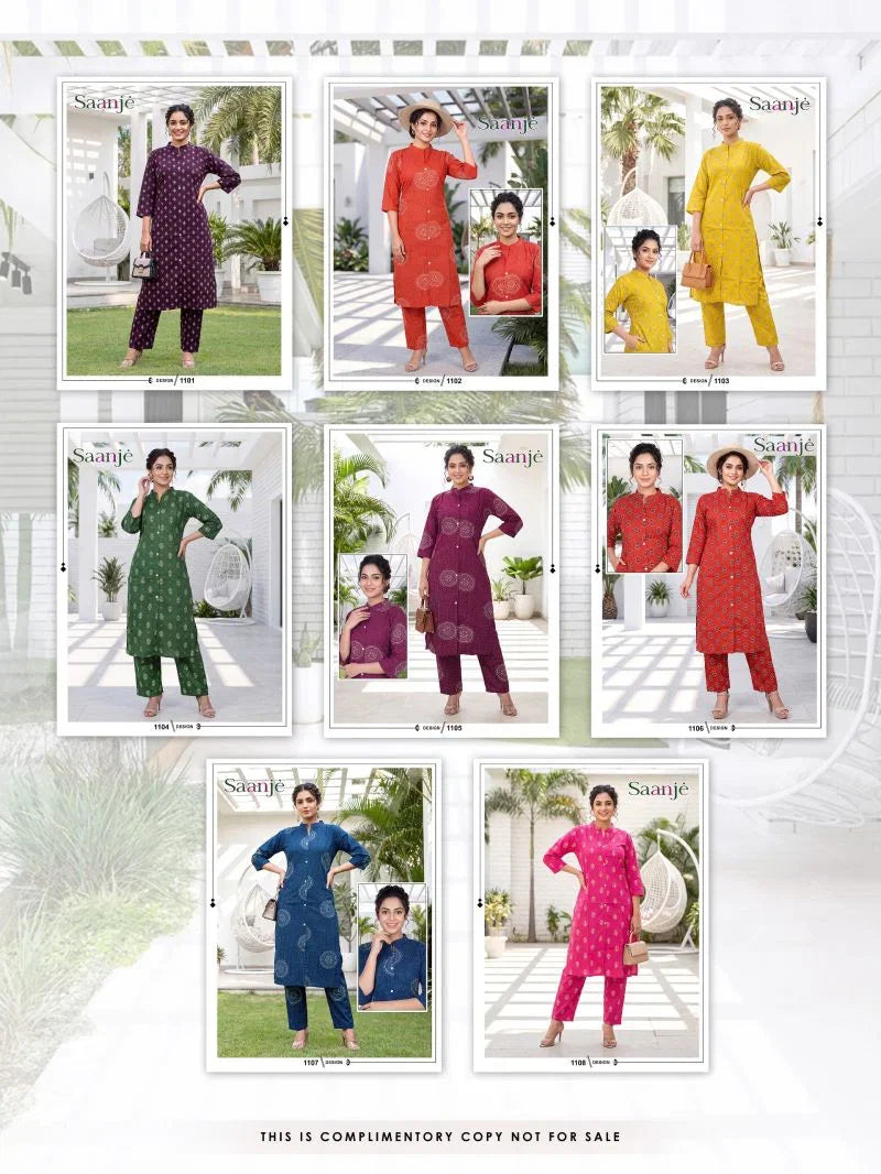 Amrah Wholesale Saanje Vol 10 Dhabu Cotton Kurti Pant Set