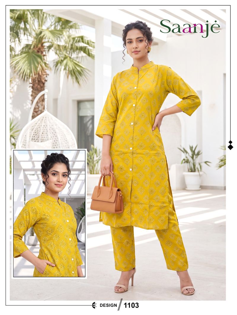 Amrah Wholesale Saanje Vol 10 Dhabu Cotton Kurti Pant Set
