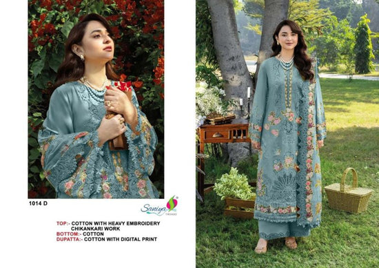 Saniya 1014 A To D Cotton Chikankari Suit