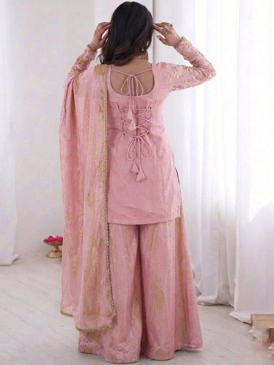 Amrah Wholesale Satkalini 01 Fendy Satin Embroidered Kurti Pant Dupatta Set - Amrah Wholesale