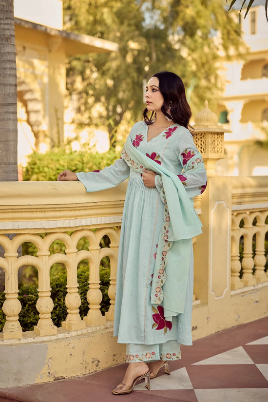 Amrah Wholesale Satkritee 01 Chanderi Embroidered Kurti Pant Dupatta Set