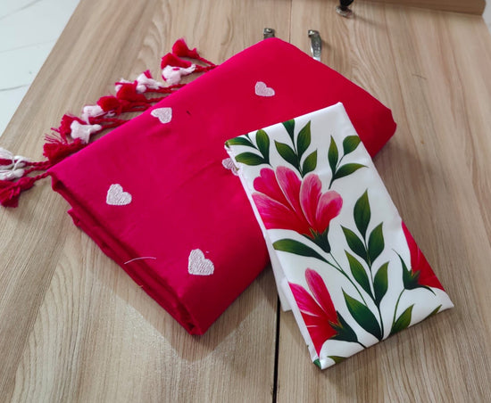 Amrah Wholesale Sccf Hearts Khadi Cotton Embroidered Saree