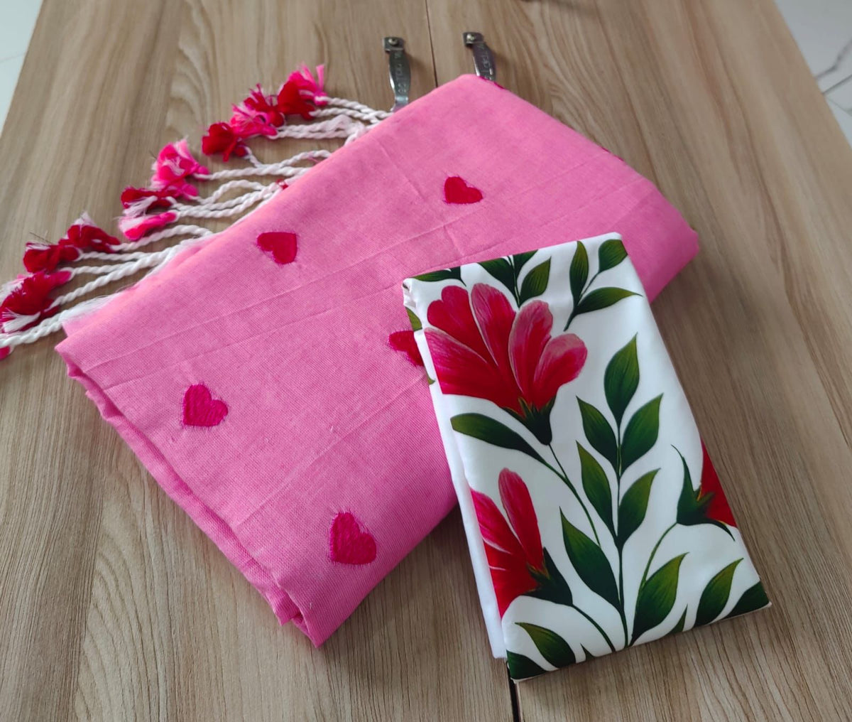 Amrah Wholesale Sccf Hearts Khadi Cotton Embroidered Saree