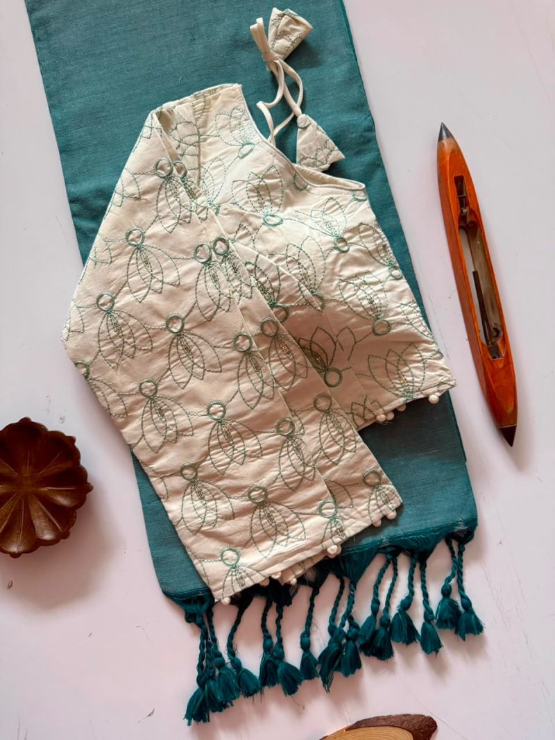 Amrah Wholesale Sccf Ready W Khadi Cotton Embroidered Saree
