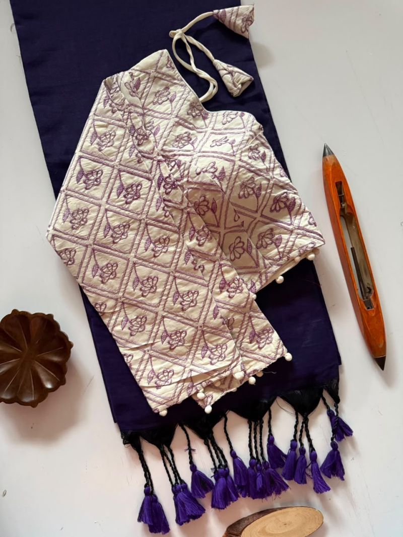 Amrah Wholesale Sccf Ready W Khadi Cotton Embroidered Saree
