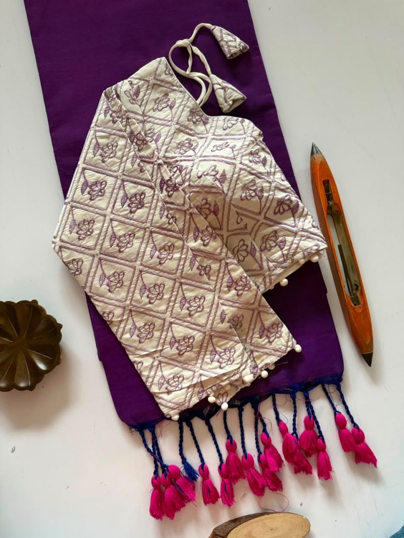 Amrah Wholesale Sccf Ready W Khadi Cotton Embroidered Saree