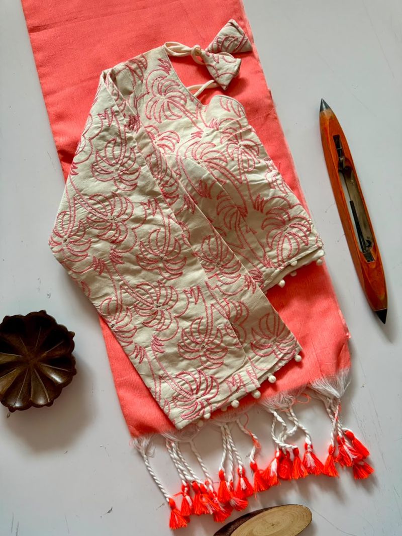 Amrah Wholesale Sccf Ready W Khadi Cotton Embroidered Saree