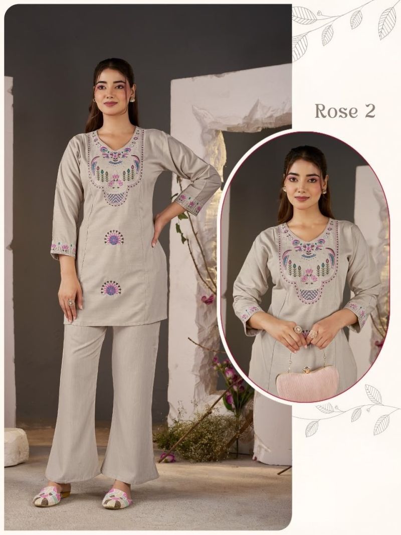 Amrah Wholesale Scg Vol 1 Slub Suvi Fancy Co Ord Set - Amrah Wholesale
