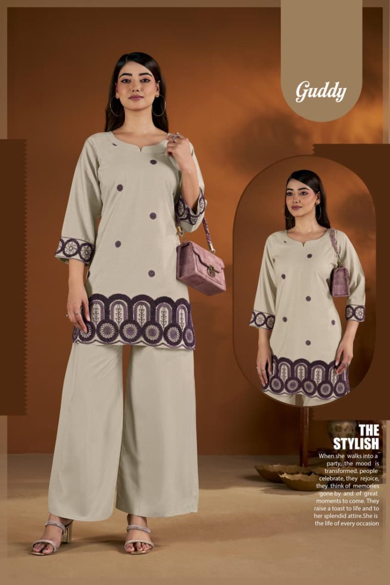 Amrah Wholesale Scg Vol 1 Slub Suvi Fancy Co Ord Set - Amrah Wholesale