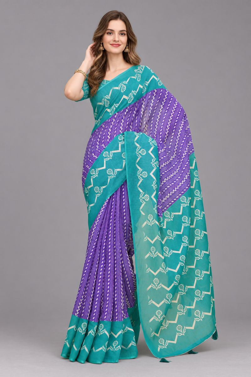 Amrah Wholesale Scgt Shatika A Linen Handloom Printed Saree Collection