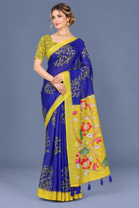 Amrah Wholesale Scgt Shatika A Linen Handloom Printed Saree Collection