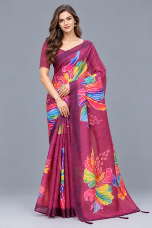 Amrah Wholesale Scgt Shatika B Linen Handloom Printed Saree Collection
