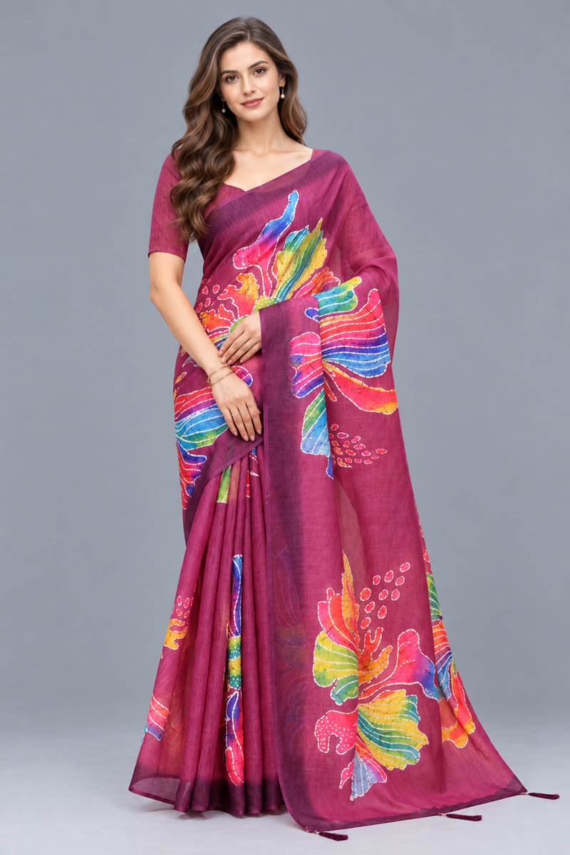 Amrah Wholesale Scgt Shatika B Linen Handloom Printed Saree Collection