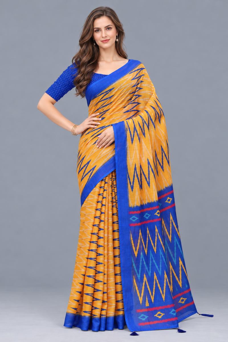 Amrah Wholesale Scgt Shatika B Linen Handloom Printed Saree Collection