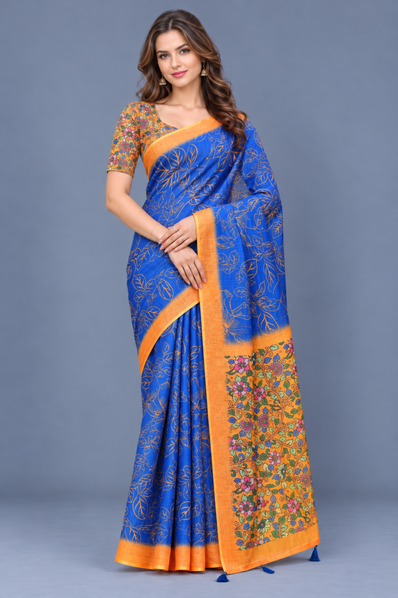 Amrah Wholesale Scgt Shatika B Linen Handloom Printed Saree Collection