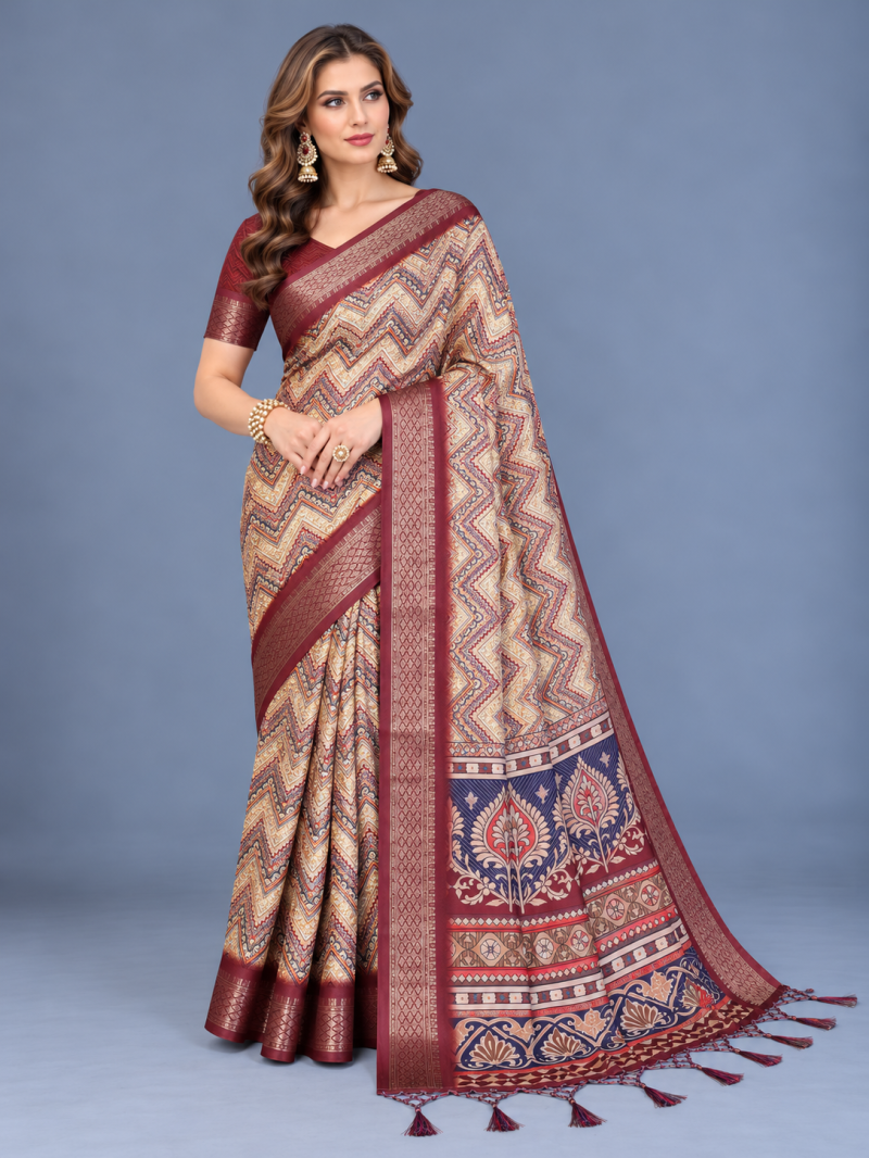 Amrah Wholesale Schc Swara Q Cotton Silk Kalamkari Saree Collection