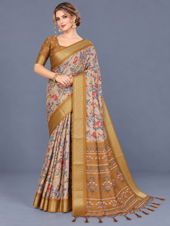 Amrah Wholesale Schc Swara Q Cotton Silk Kalamkari Saree Collection