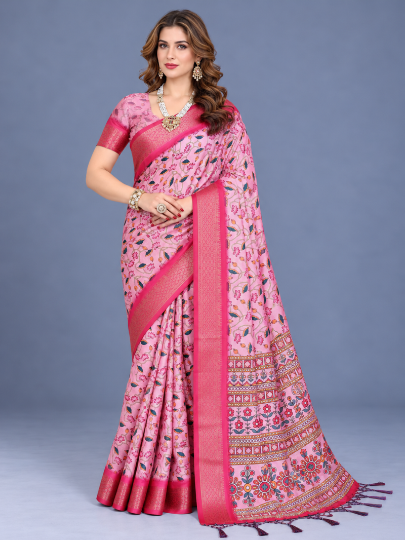 Amrah Wholesale Schc Swara Q Cotton Silk Kalamkari Saree Collection