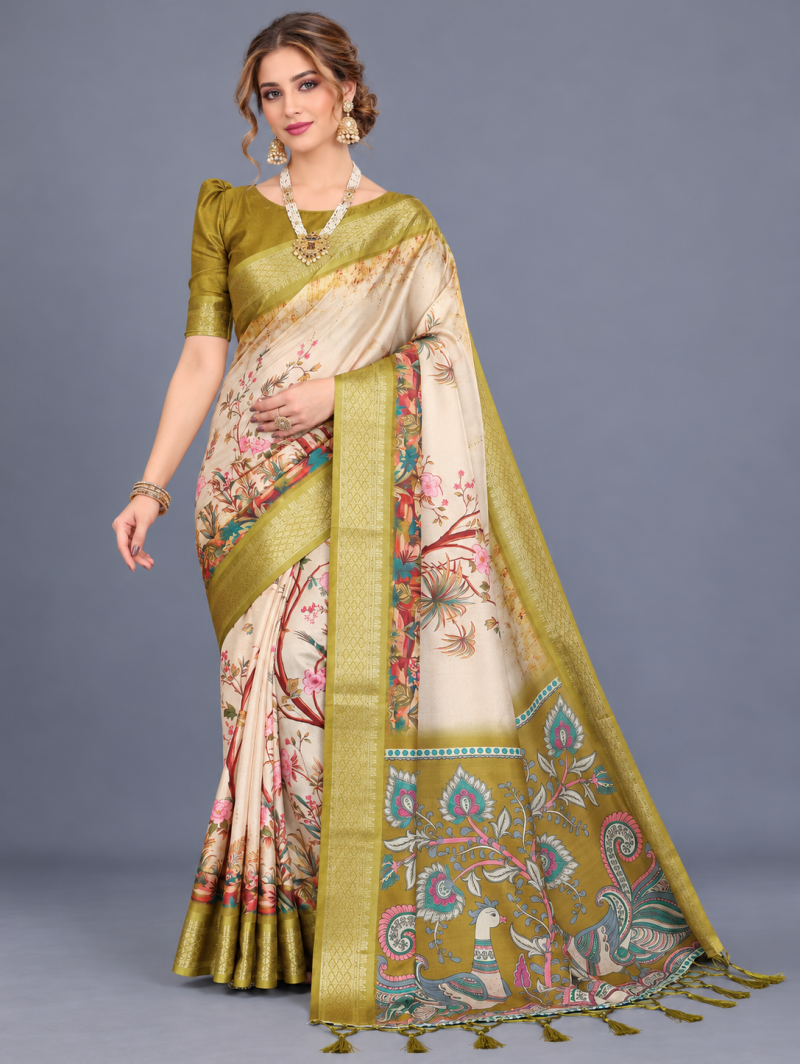 Amrah Wholesale Schc Swara Q Cotton Silk Kalamkari Saree Collection