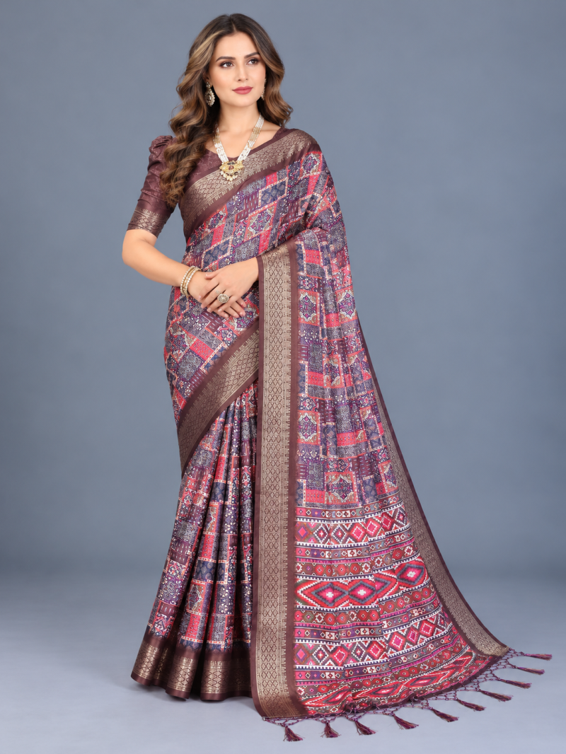 Amrah Wholesale Schc Swara Q Cotton Silk Kalamkari Saree Collection