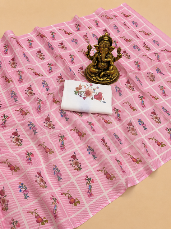 Amrah Wholesale Sckr Flora C Linen Floral Printed Saree