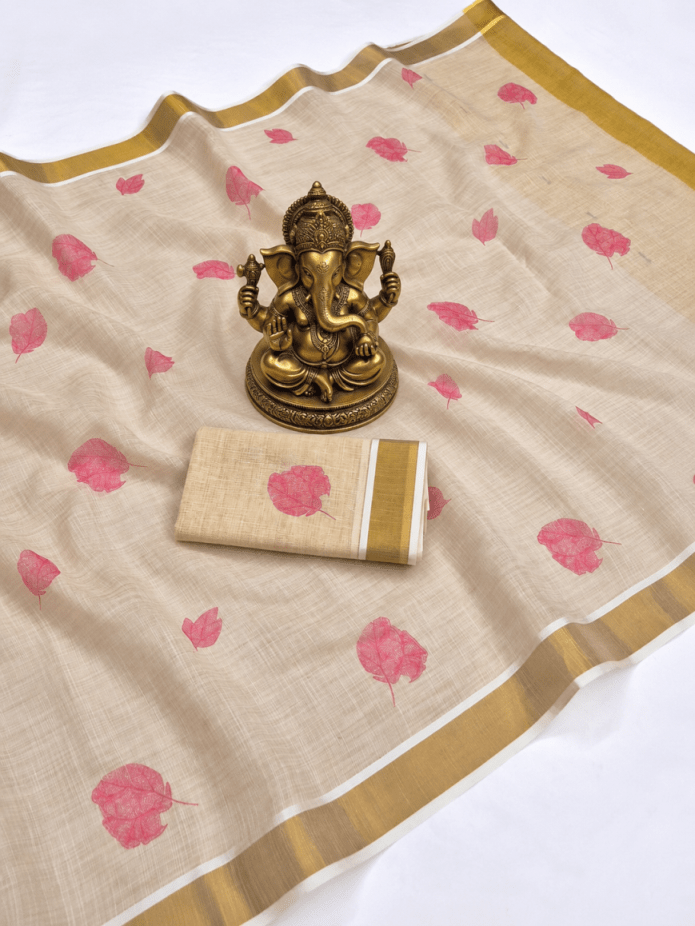 Amrah Wholesale Sckr Onam Linen Saree - Amrah Wholesale
