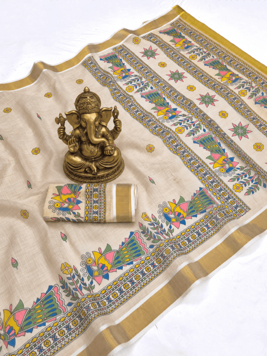 Amrah Wholesale Sckr Onam Linen Saree - Amrah Wholesale