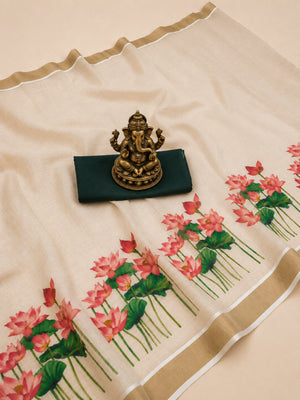Amrah Wholesale Sckr Onam Linen Saree