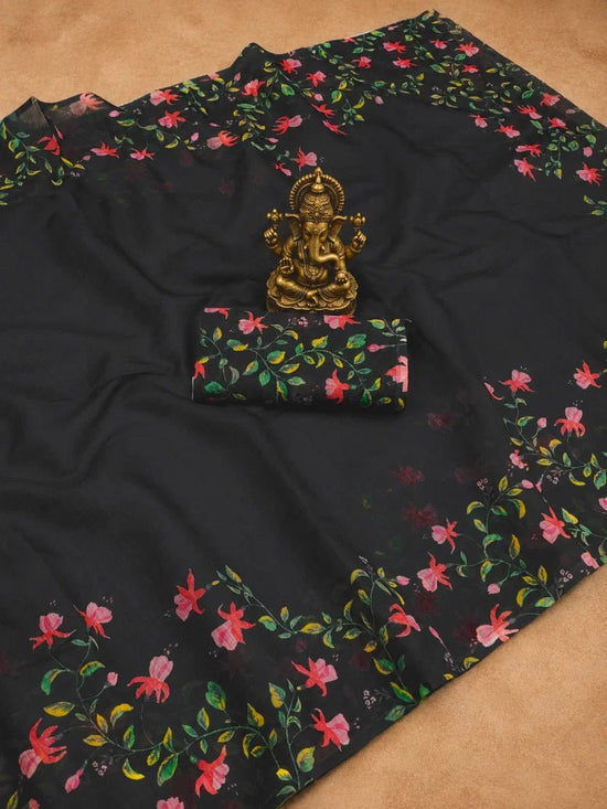 amrah-wholesale-scmg-flora-g-linen-floral-printed-saree-surat - Amrah Wholesale