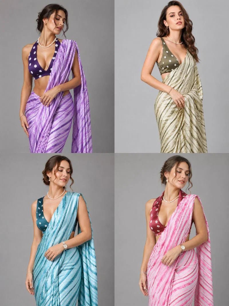 Amrah Wholesale Sf Leheriya Japan Satin Printed Saree - Amrah Wholesale