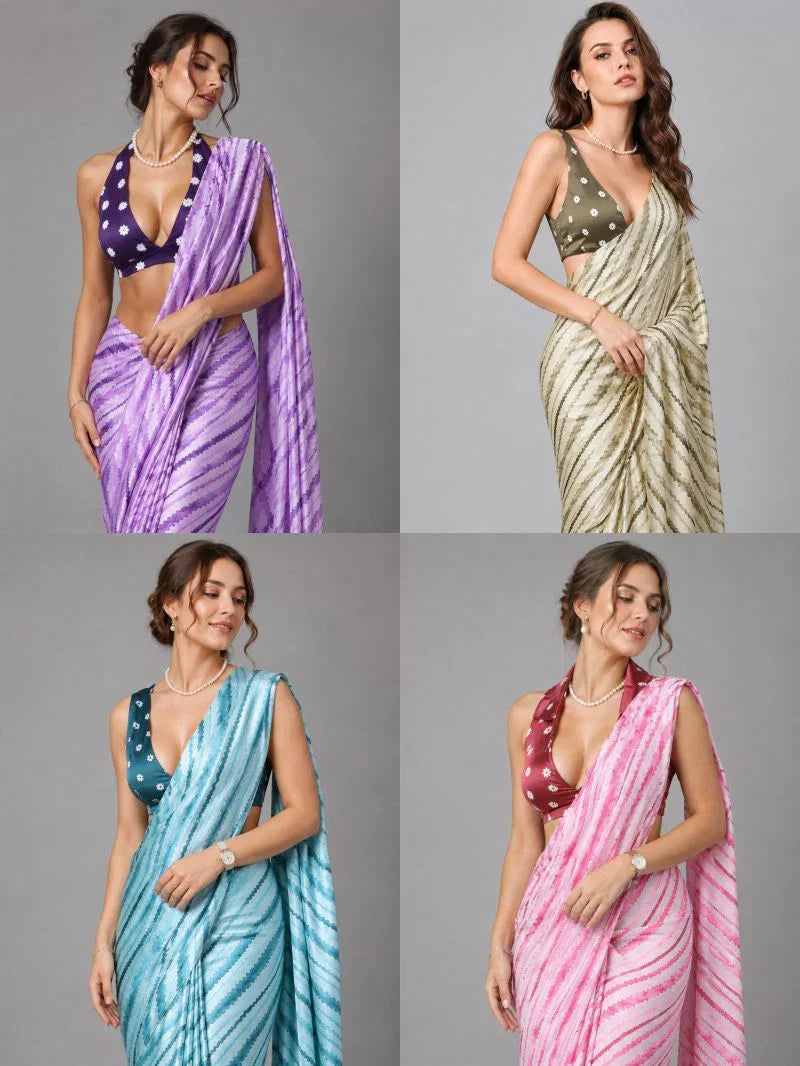 Amrah Wholesale Sf Leheriya Japan Satin Printed Saree