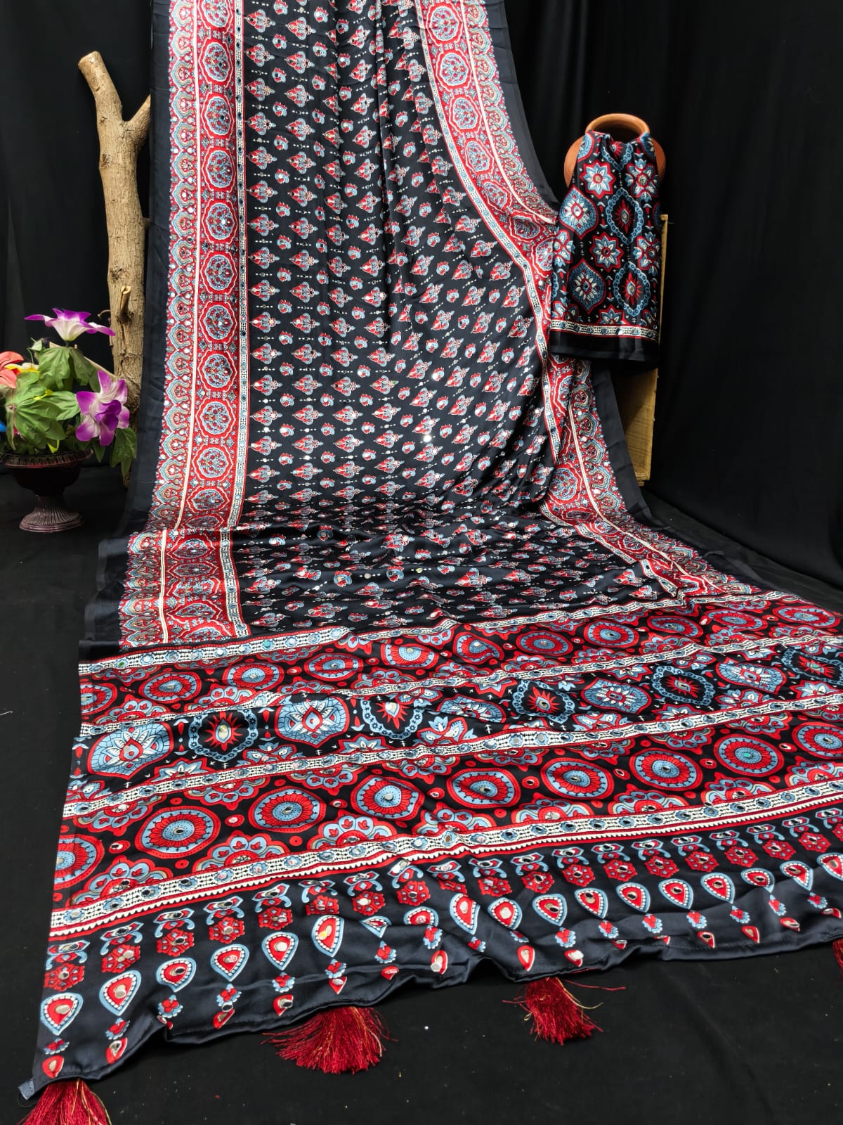 Amrah Wholesale Sf Sheeshmahal Gaji Silk Mirror Worked Saree Collection - Amrah Wholesale
