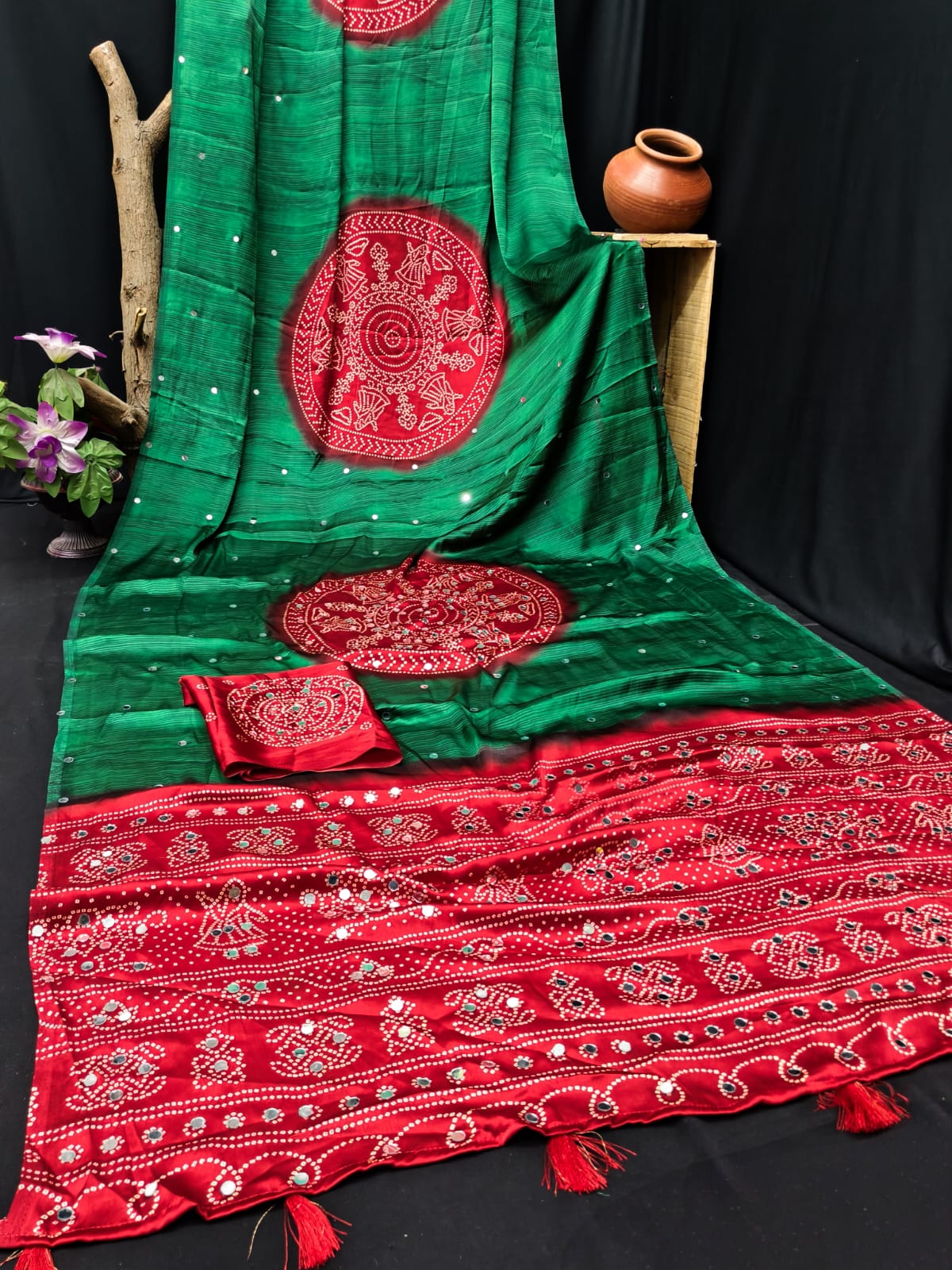 Amrah Wholesale Sf Sheeshmahal Gaji Silk Mirror Worked Saree Collection - Amrah Wholesale