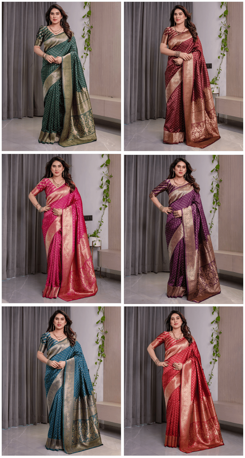 Amrah Wholesale Sh Jcq 05 Soft Lichi Silk Saree - Amrah Wholesale