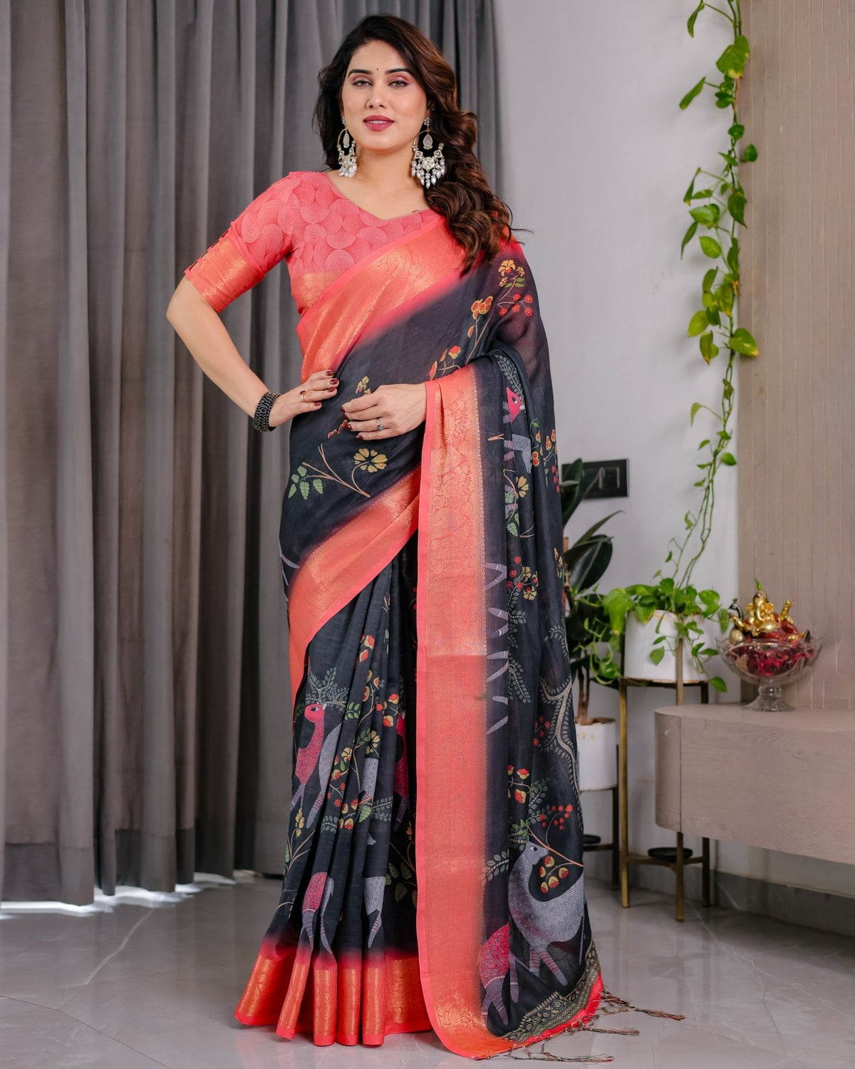 Amrah Wholesale Sh LJ 01 To 07 Handloom Linen Saree - Amrah Wholesale