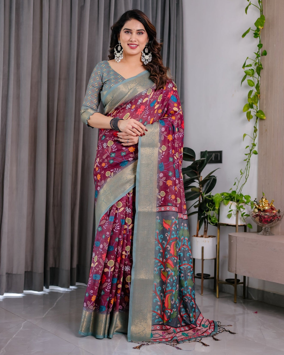 Amrah Wholesale Sh LJ 08 To 14 Handloom Linen Saree - Amrah Wholesale